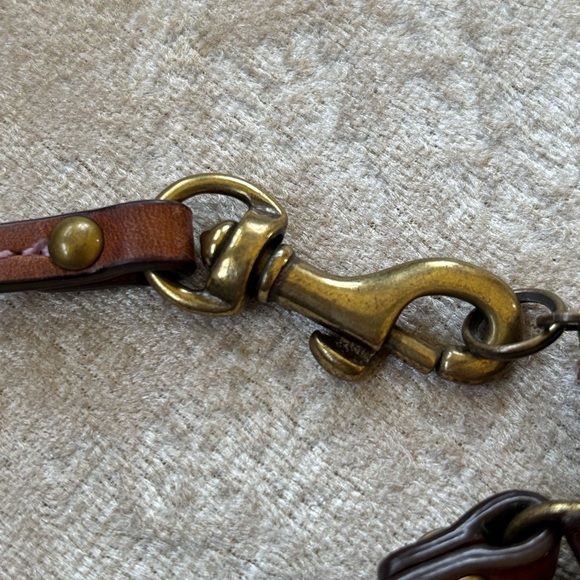 Coach Patchwork Zippered Wristlet Signature C Leather Suede Metallic Snakeskin - Picture 15 of 16